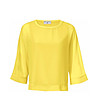 Жълта дамска блуза с тюлено покритие Viviana-1 снимка