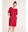 Червена рокля с яка Karrie-0 снимка