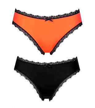 Комплект от 2 броя бикини в оранжево и черно Odilia снимка
