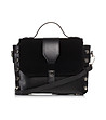Черна дамска чанта с декоративни капси Molina-0 снимка