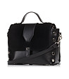 Черна дамска чанта с декоративни капси Molina-2 снимка