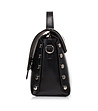 Черна дамска чанта с декоративни капси Molina-3 снимка