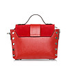 Червена дамска чанта с декоративни капси Molina-1 снимка