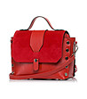 Червена дамска чанта с декоративни капси Molina-2 снимка