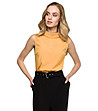 Елегантна блуза без ръкави в жълт нюанс Misha -0 снимка
