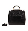 Черна дамска чанта със златисти дръжки Shade-0 снимка