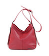 Червена дамска кожена чанта за рамо Doli-0 снимка