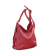 Червена дамска кожена чанта за рамо Doli-2 снимка