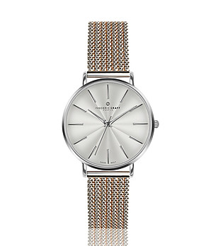 Аналогов дамски часовник в сребристо с ефектна верижка Monte Rosa снимка