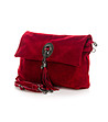 Велурена дамска червена чанта Giusy-2 снимка