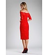 Дантелена рокля в червено Lamilia-1 снимка