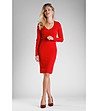 Червена рокля с V-образно деколте Bernice-0 снимка