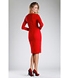 Червена рокля с V-образно деколте Bernice-1 снимка