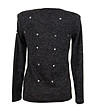 Блуза с памук в черен меланж Tessa-1 снимка