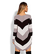 Дамски пуловер в цвят капучино, черно и бяло Adelita-1 снимка