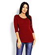 Дамски пуловер в цвят бордо Belle-0 снимка