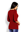 Дамски пуловер в цвят бордо Belle-1 снимка