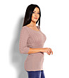 Дамски пуловер в цвят капучино Belle-2 снимка