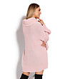 Дълъг дамски пуловер в цвят пудра Darlene-1 снимка