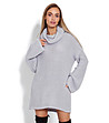 Дълъг дамски пуловер в сив нюанс Darlene-0 снимка
