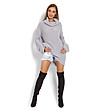 Дълъг дамски пуловер в сив нюанс Darlene-3 снимка