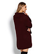 Дълъг дамски пуловер в цвят бордо Darlene-1 снимка