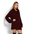 Дълъг дамски пуловер в цвят бордо Darlene-2 снимка