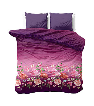 Двоен спален комплект от памук перкал Bright Flowers 200х200 см снимка