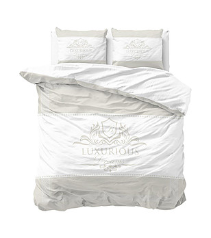 Двоен памучен спален комплект в цвят крем Luxurious 200х220 см снимка