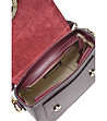 Дамска кожена чанта в цвят бургунд със златист детайл Ardelia-4 снимка