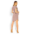 Асиметрична памучна рокля за бременни в цвят капучино-1 снимка