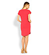 Асиметрична памучна рокля за бременни в цвят корал-1 снимка
