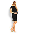 Асиметрична памучна рокля за бременни в черен цвят-2 снимка
