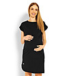 Асиметрична памучна рокля за бременни в черен цвят-3 снимка