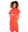 Памучна рокля за бременни в оранжево Milly-2 снимка