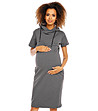 Памучна рокля за бременни в сиво Milly-0 снимка
