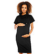 Памучна рокля за бременни в черно Milly-0 снимка