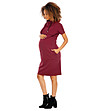 Памучна рокля за бременни в цвят бордо Milly-0 снимка