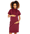 Памучна рокля за бременни в цвят бордо Milly-2 снимка