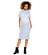 Памучна рокля за бременни в светлосин меланж Milly-0 снимка