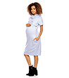 Памучна рокля за бременни в светлосин меланж Milly-2 снимка