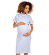 Памучна рокля за бременни в светлосин меланж Milly-3 снимка