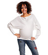 Бял пуловер за бременни Lola-2 снимка