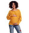 Пуловер за бременни в цвят горчица Aldona-0 снимка