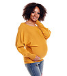 Пуловер за бременни в цвят горчица Aldona-3 снимка