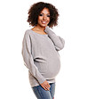 Пуловер за бременни в сив нюанс Aldona-3 снимка