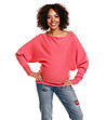 Мек пуловер в цвят корал за бременни Aldona-2 снимка