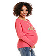 Мек пуловер в цвят корал за бременни Aldona-3 снимка