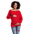Мек дамски пуловер за бременни в тъмнокоралов нюанс Aldona-2 снимка