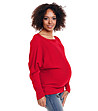 Мек дамски пуловер за бременни в тъмнокоралов нюанс Aldona-3 снимка